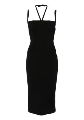 Abito midi a coste in nero Andreadamo - donna