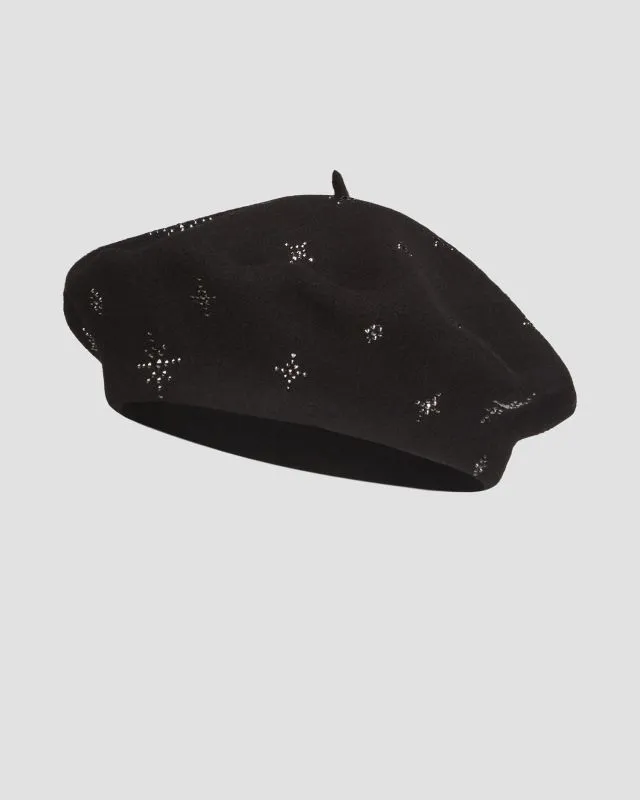 Berretto nero in lana da donna William Sharp