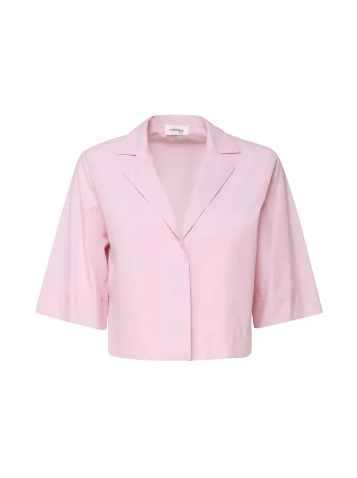 CAMICIA CROPPED IN COTONE