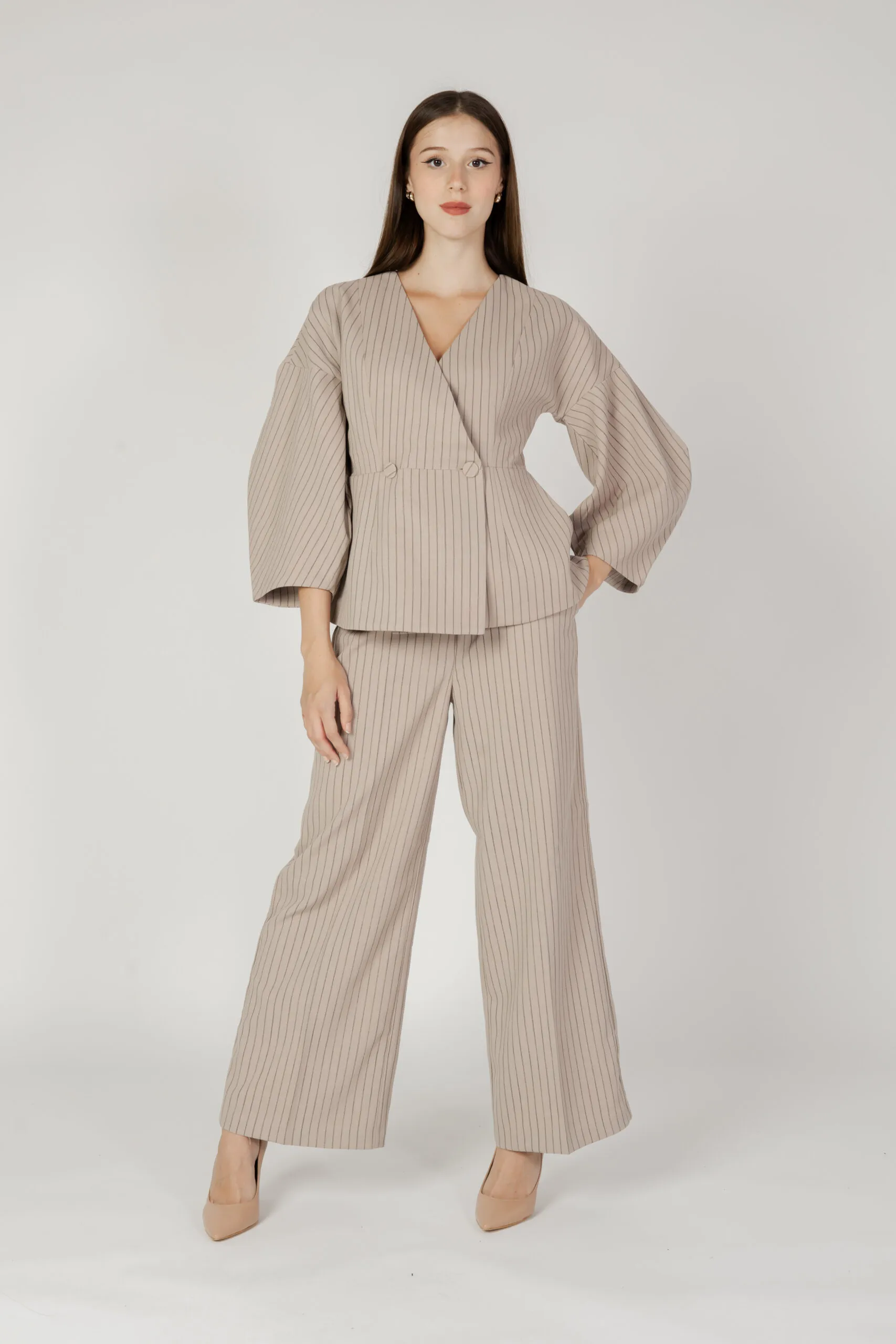 Pantaloni a palazzo Aware vmgrace hw ankle pants vma Beige