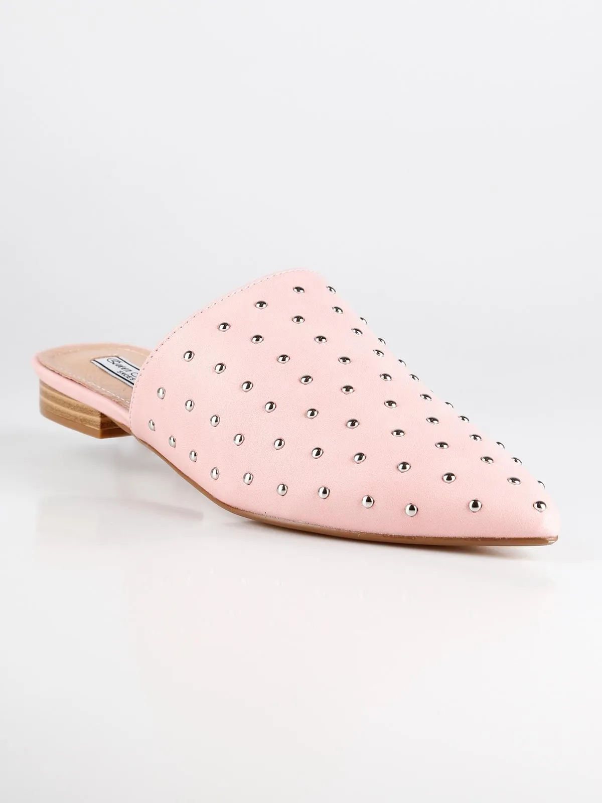 Queen Helena Sabot rose en simili cuir avec clous
